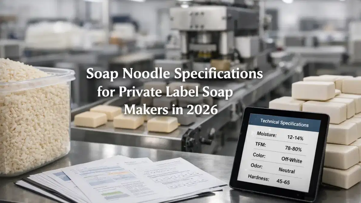 Especificaciones de fideos con jabón para fabricantes de jabón de marca privada en 2026